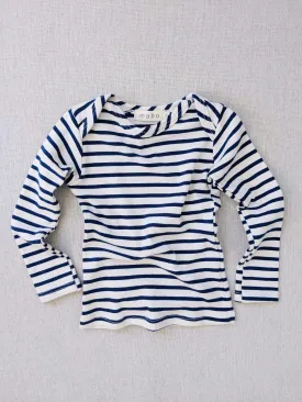 organic cotton striped nautical tees - natural/blue