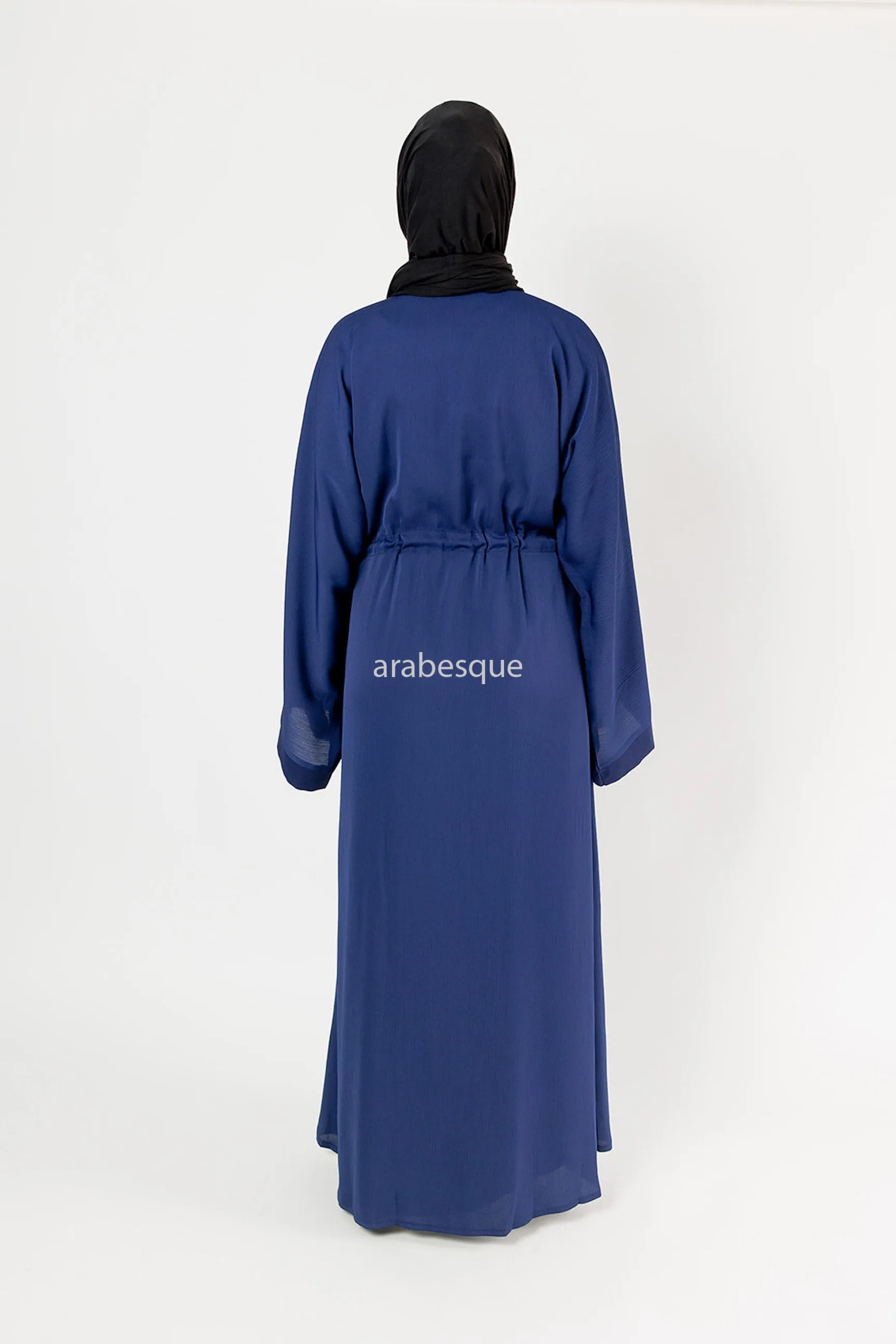 Plain Textured Open Draw string Abaya - (4 Colours)