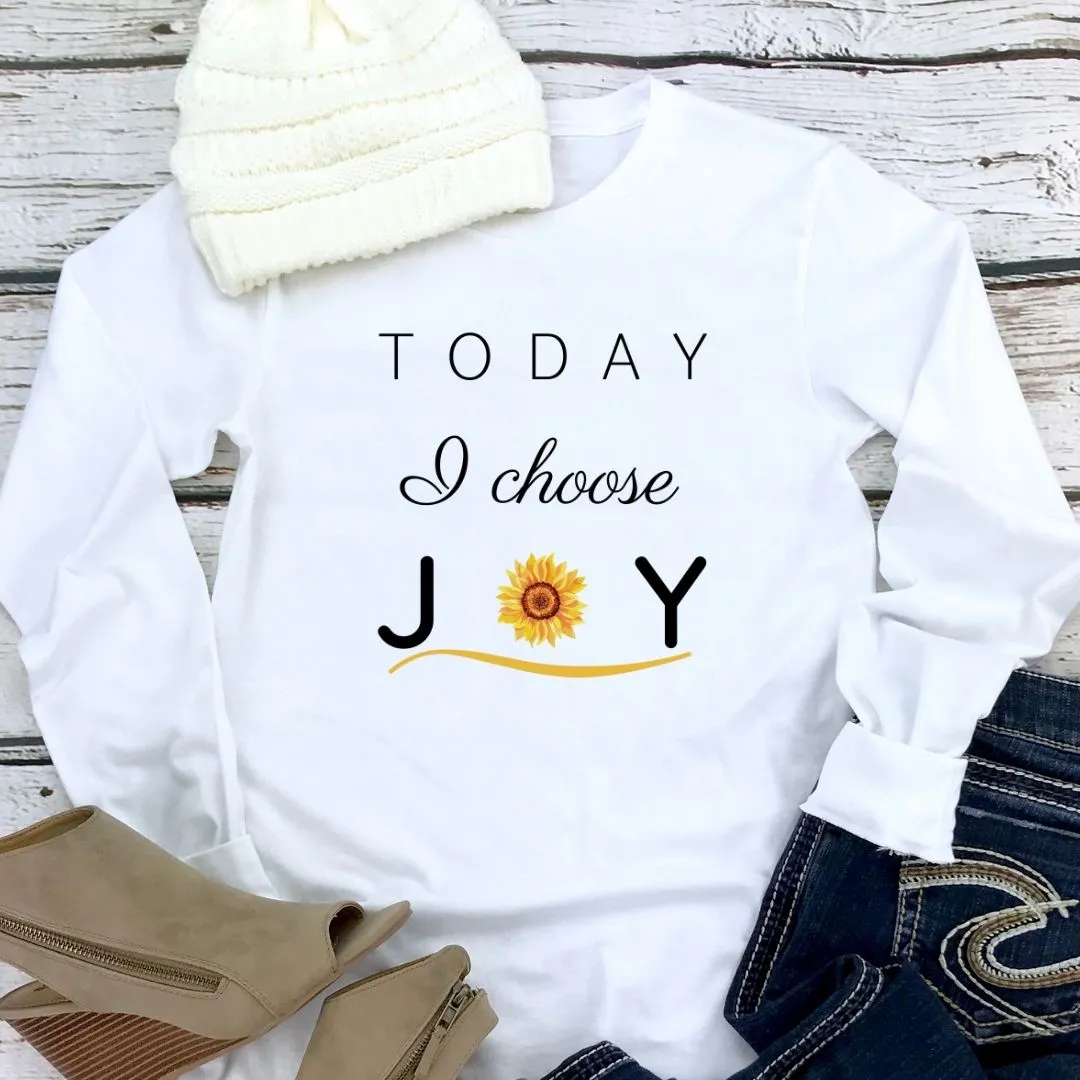 "Today I Choose Joy" Long Sleeve Tee - Several Colors Available