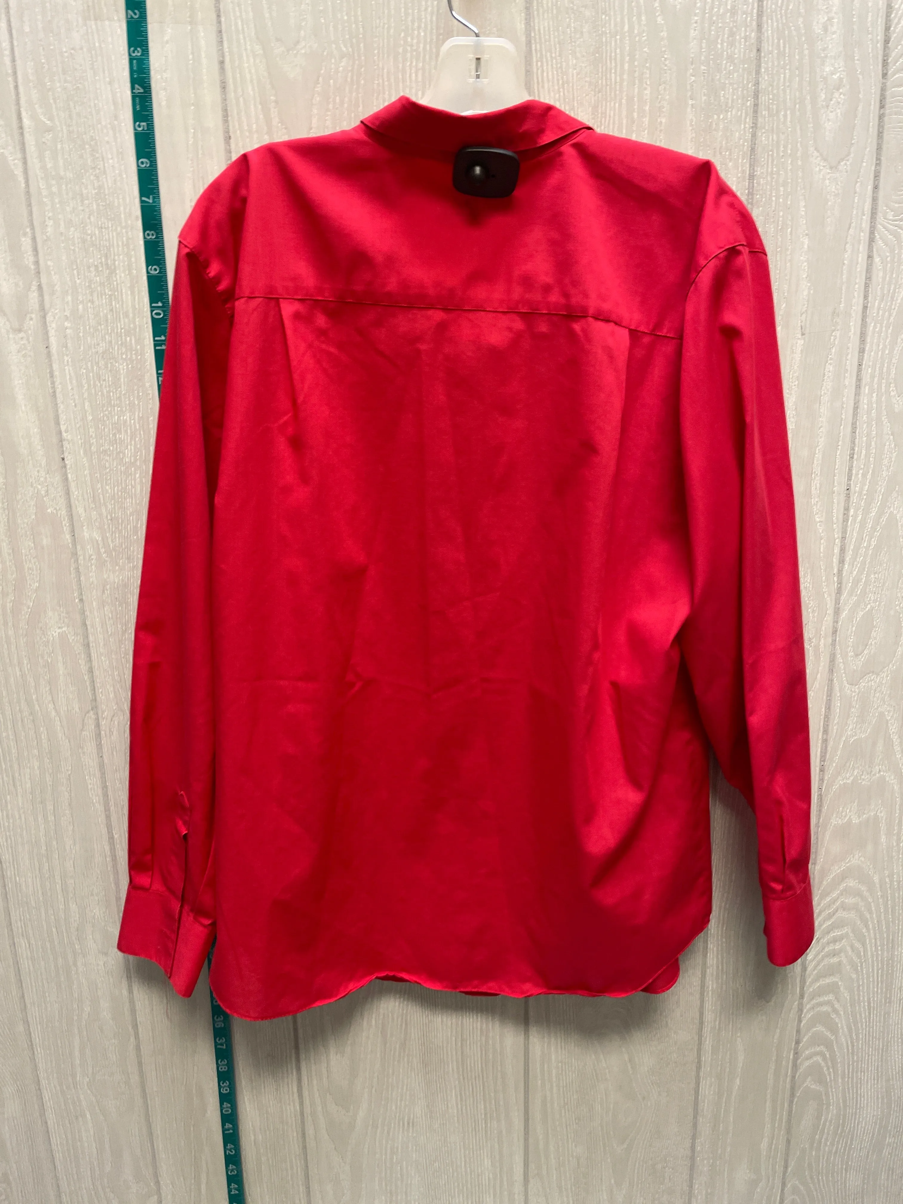 Red Blouse Long Sleeve Foxcroft, Size Xl