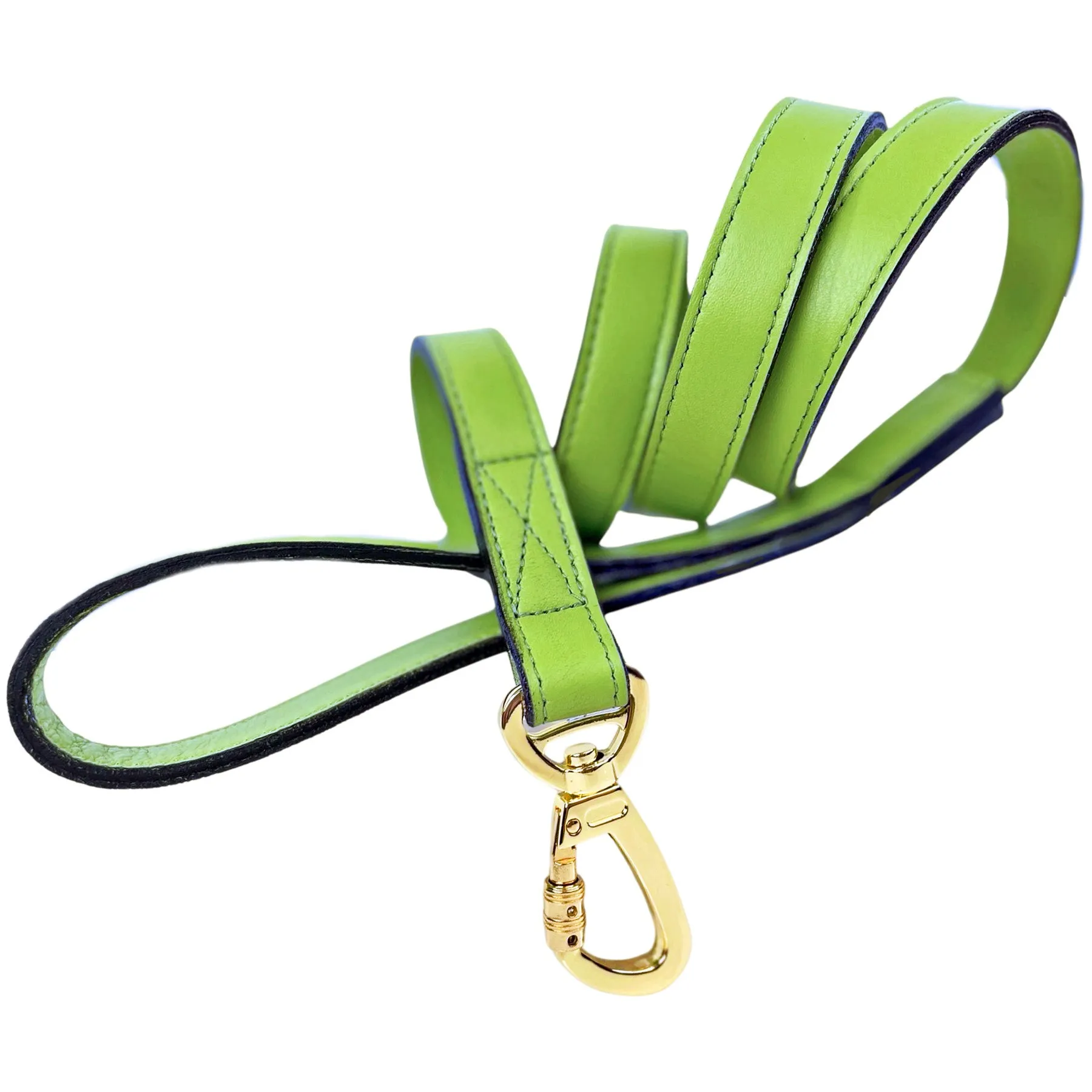 Regency Dog Leash in Lime Green & Gold