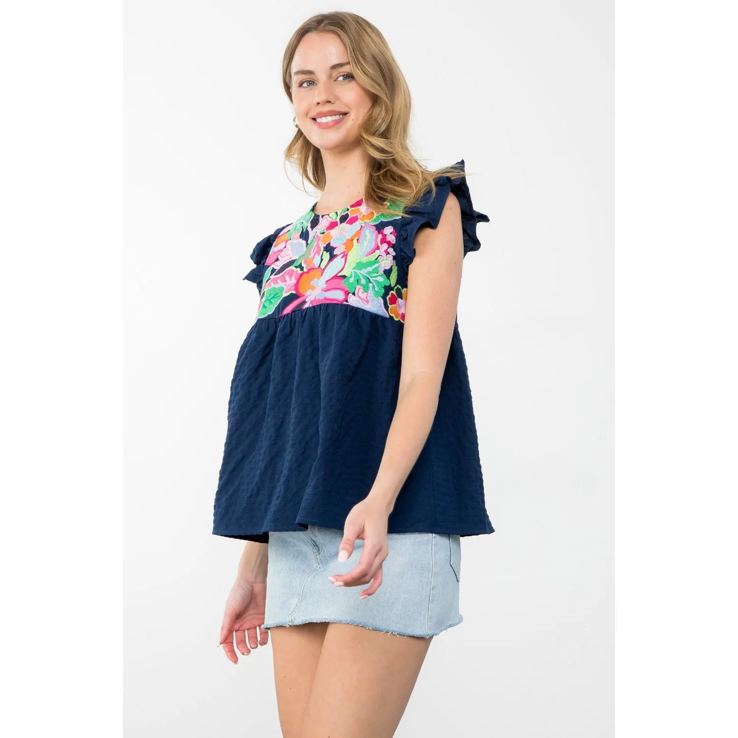 Scarlett Embroidered Textured THML Top