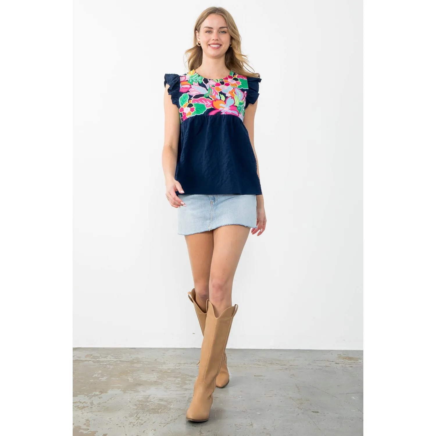 Scarlett Embroidered Textured THML Top