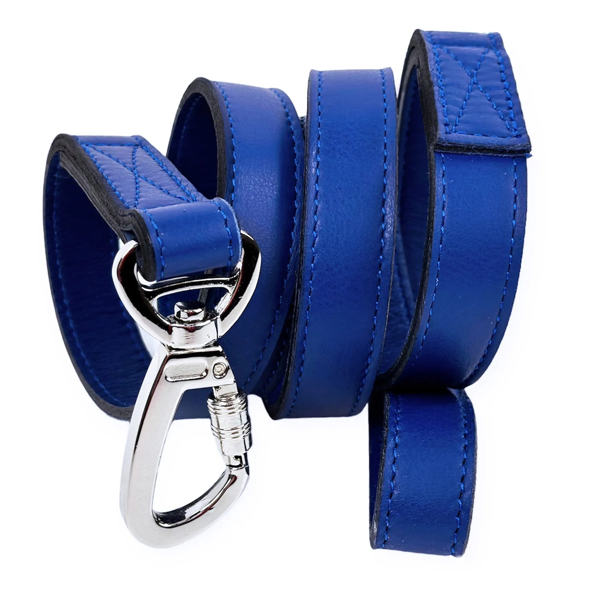 Signature Dog Leash in Cobalt Blue & Nickel