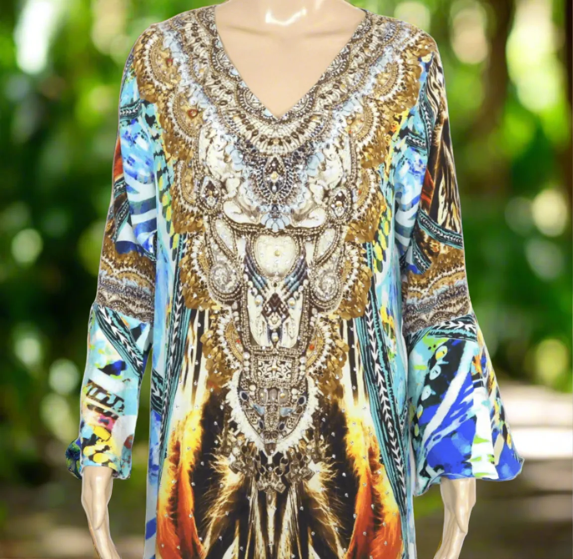 Silk Hi-Low Frill Dress - Saffron- Multi-kaftans that bling