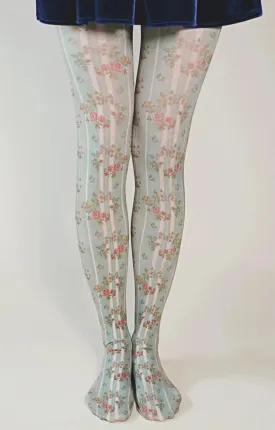 Small Flower Printed Art Tights