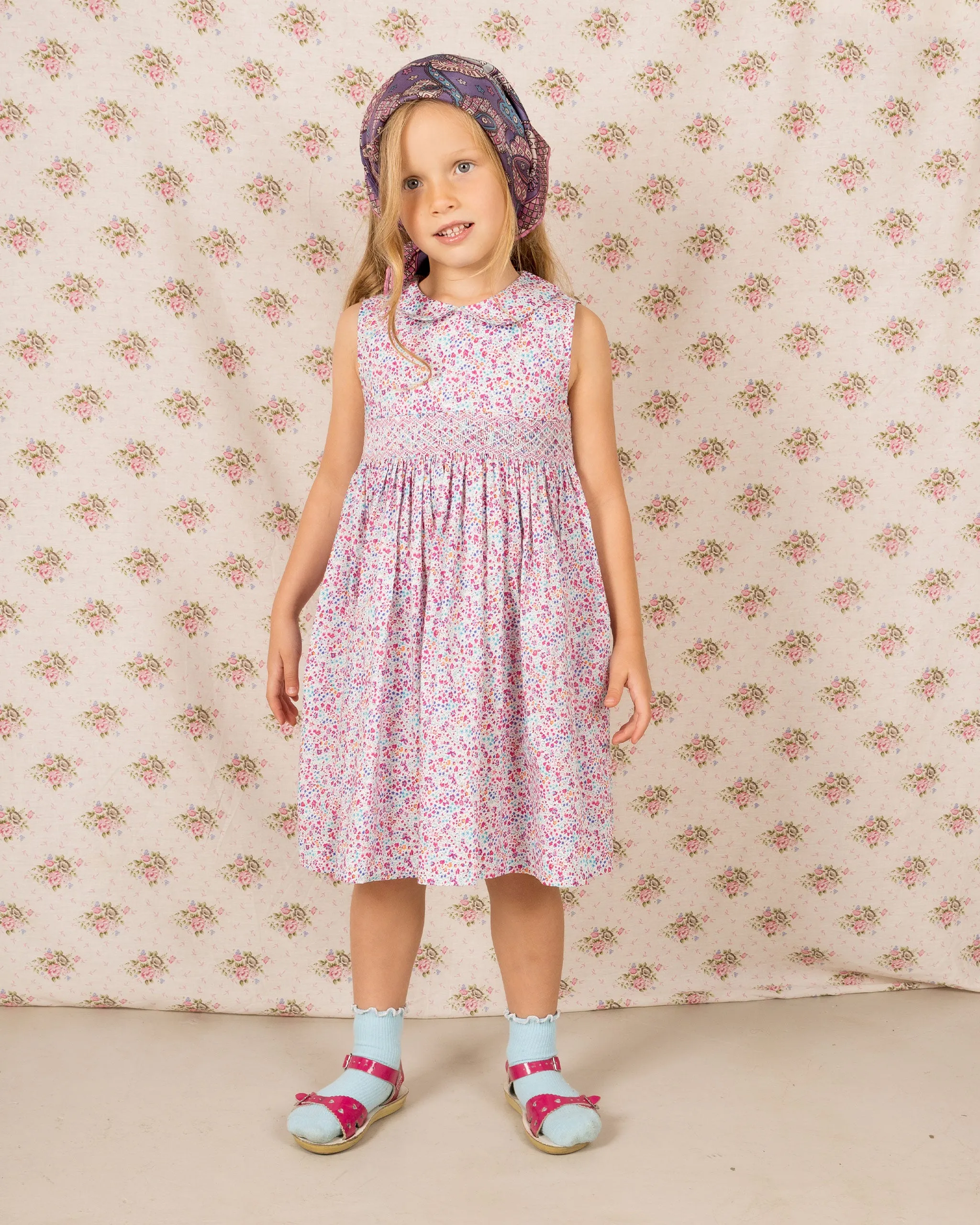 Smocked Girls Dress - Paris