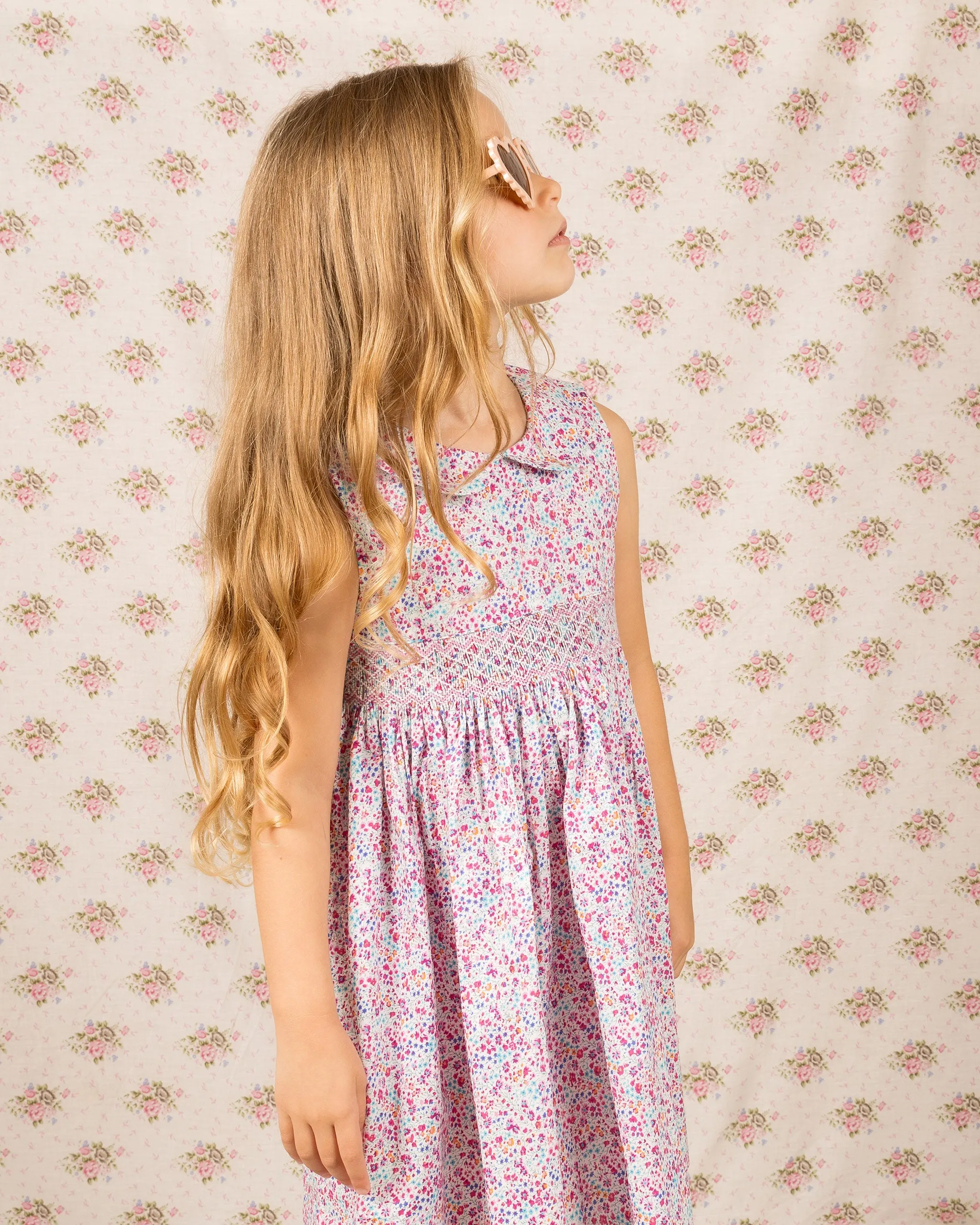 Smocked Girls Dress - Paris