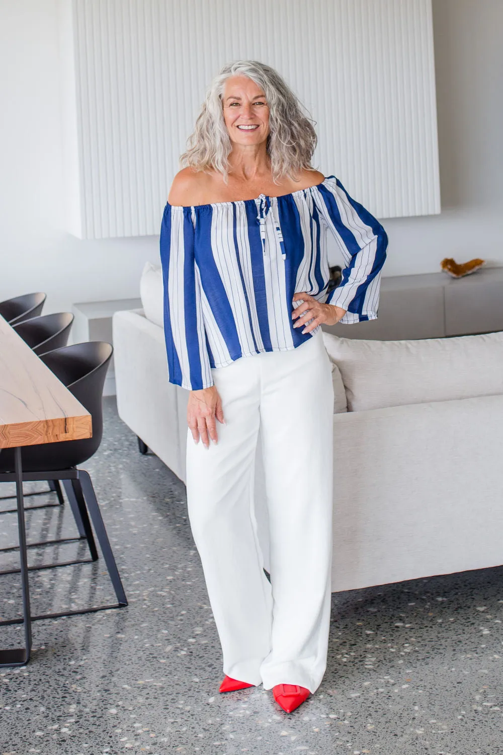 Stripes Summer Top - Blue and White