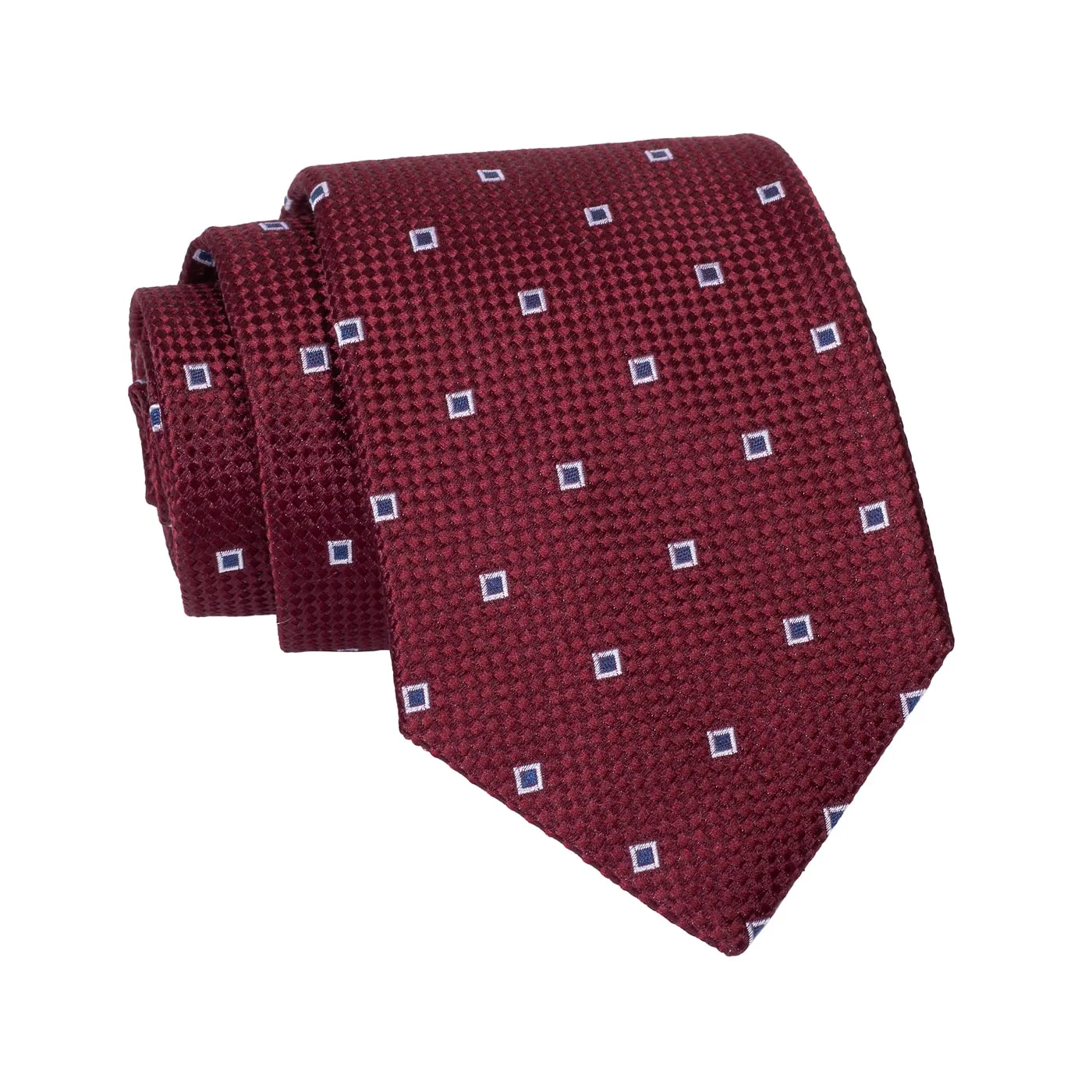 Stuyvesant Foulard Silk Tie, Burgundy / Grey / Silver