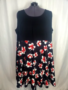 Wayward Fancies by eShakti Size 5X Black & Red Floral Dress