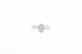 White Gold Pear Shaped Cluster Promise Ring