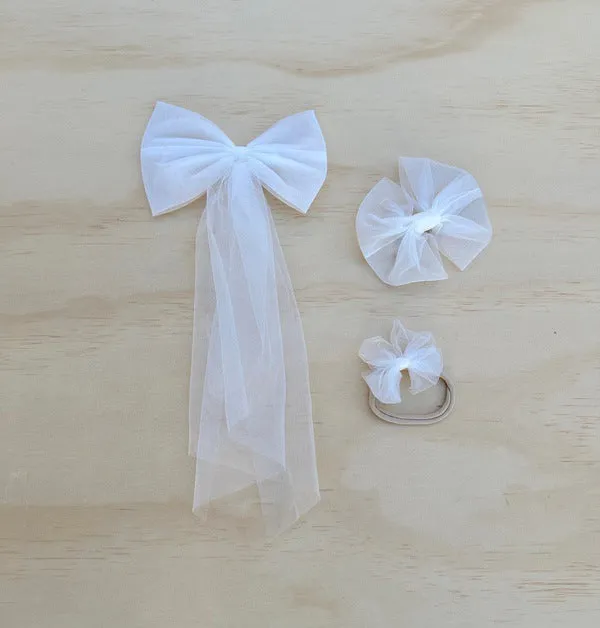 White Tulle Bow