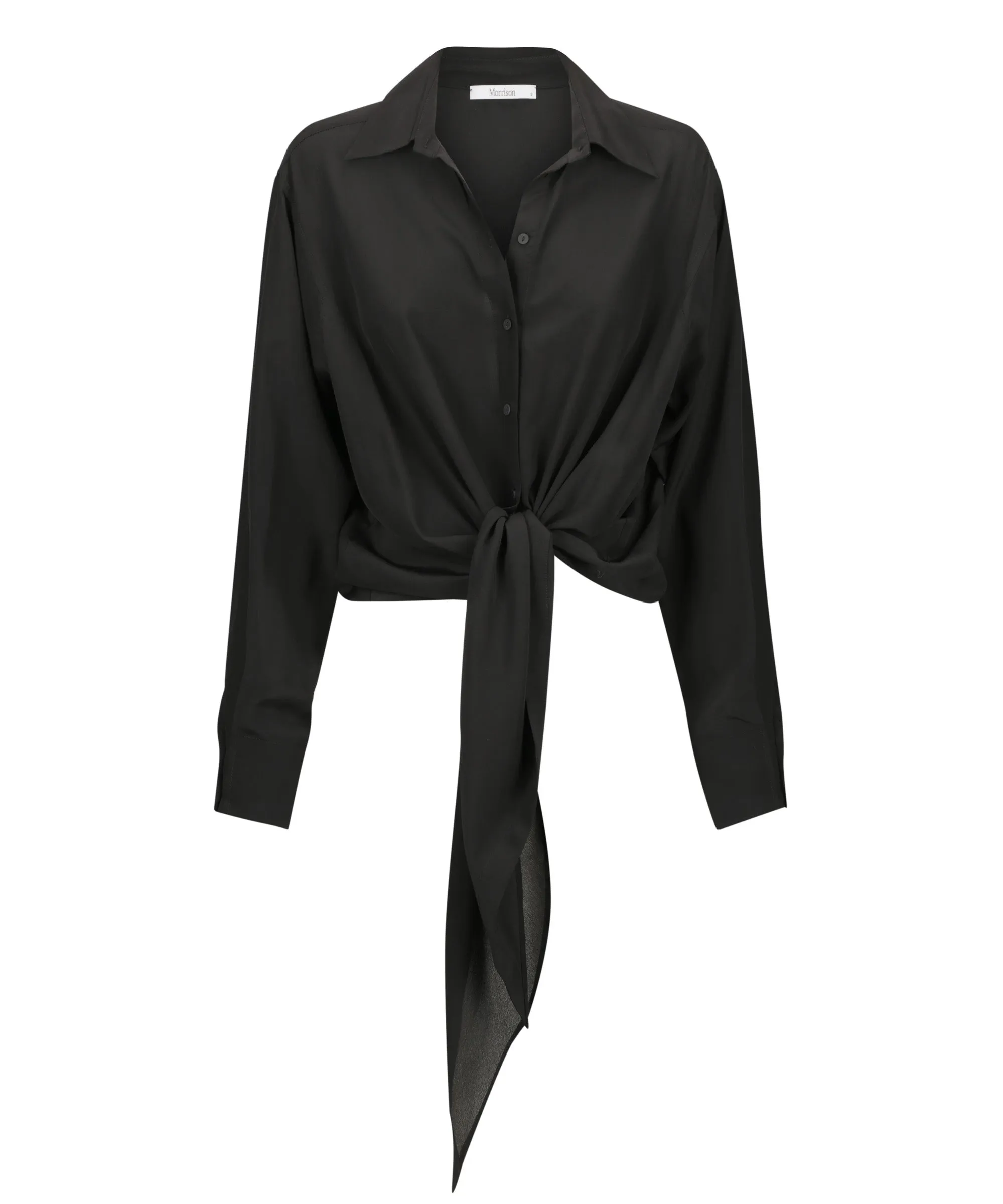 Wilomena Silk Wrap Shirt_Black