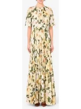 Women’s Camellia Print Chiffon Max Dress