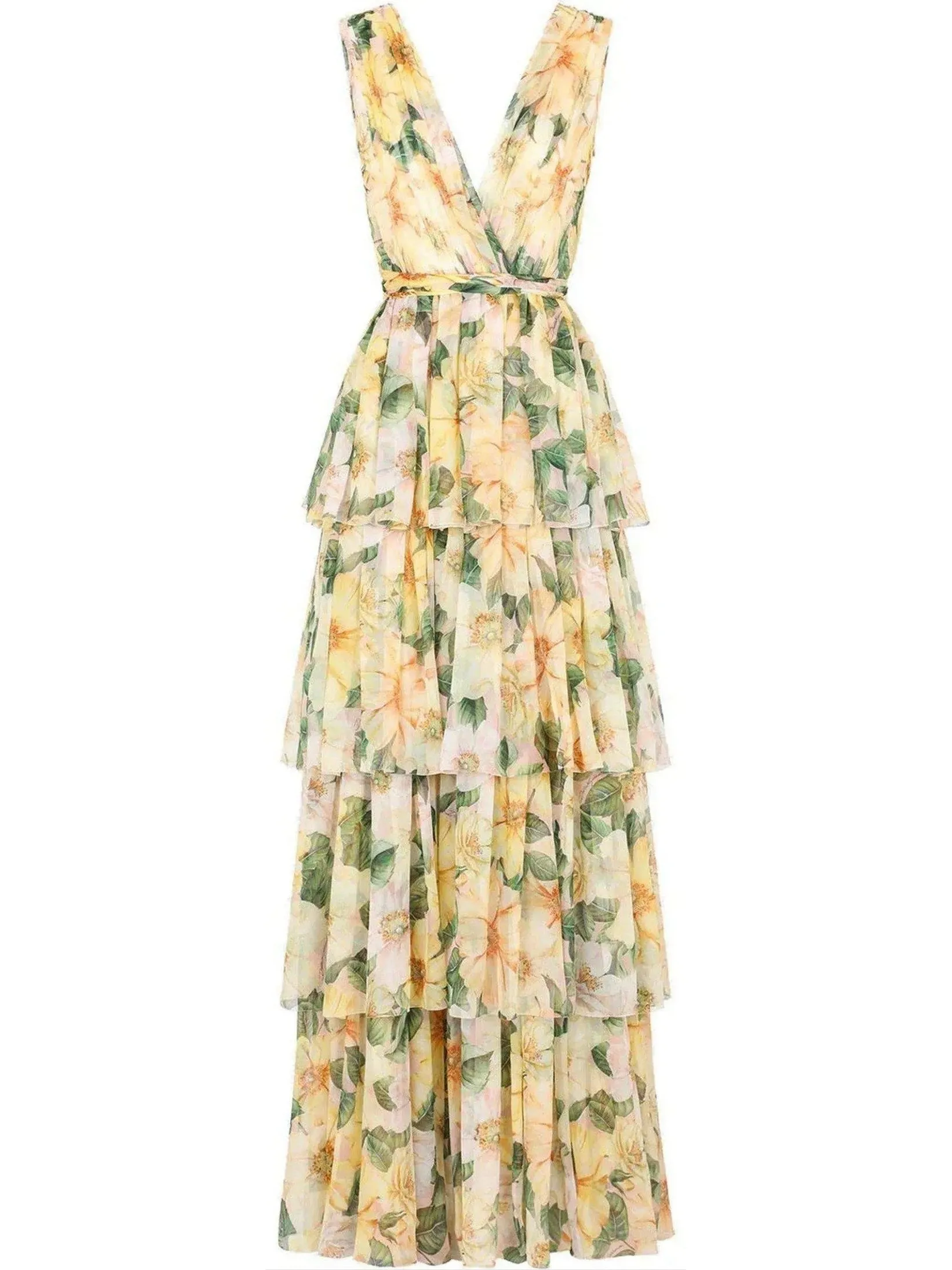 Women’s Camellia-Print Empire Line Dress