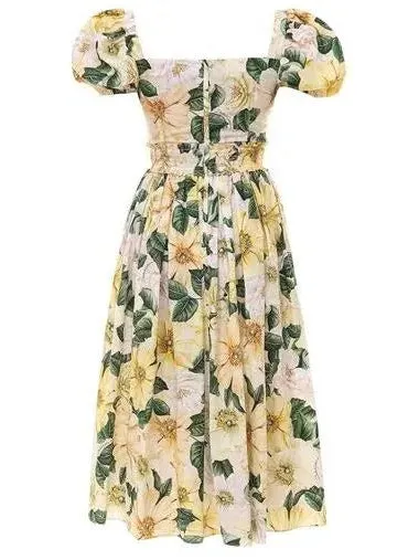 Women’s Camellia-Print Flared Dress