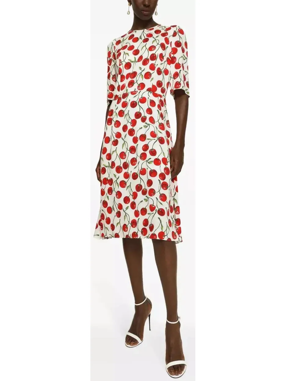 Women’s Cherry-Print Midi Dress